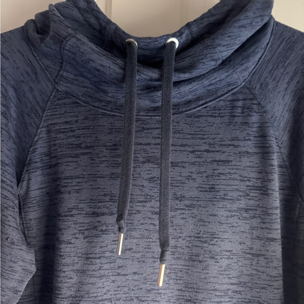 Athleta Blue Knit Top with Hood - Picture 4 of 9